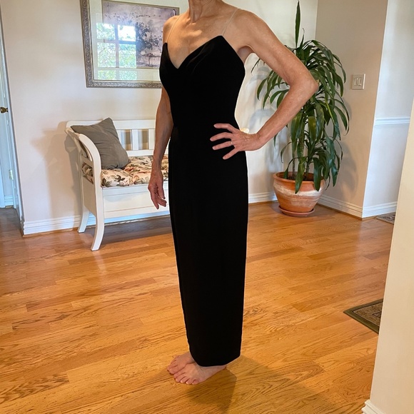 Mr. Blackwell Designs Black Wool Evening Dress - Vintage Size 6 (est)